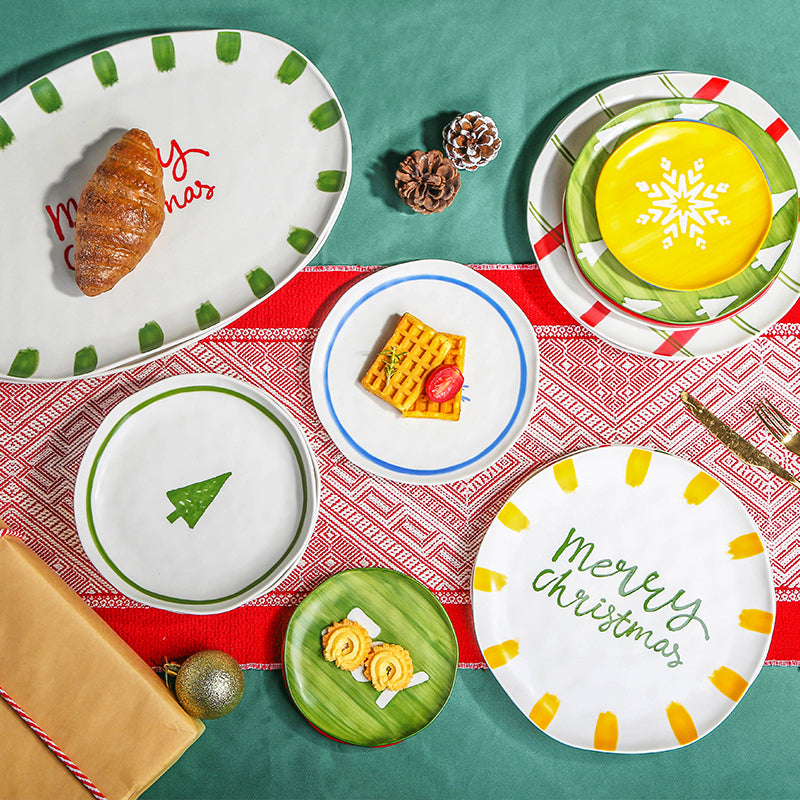 Christmas themed plate set from qingfa ceramics