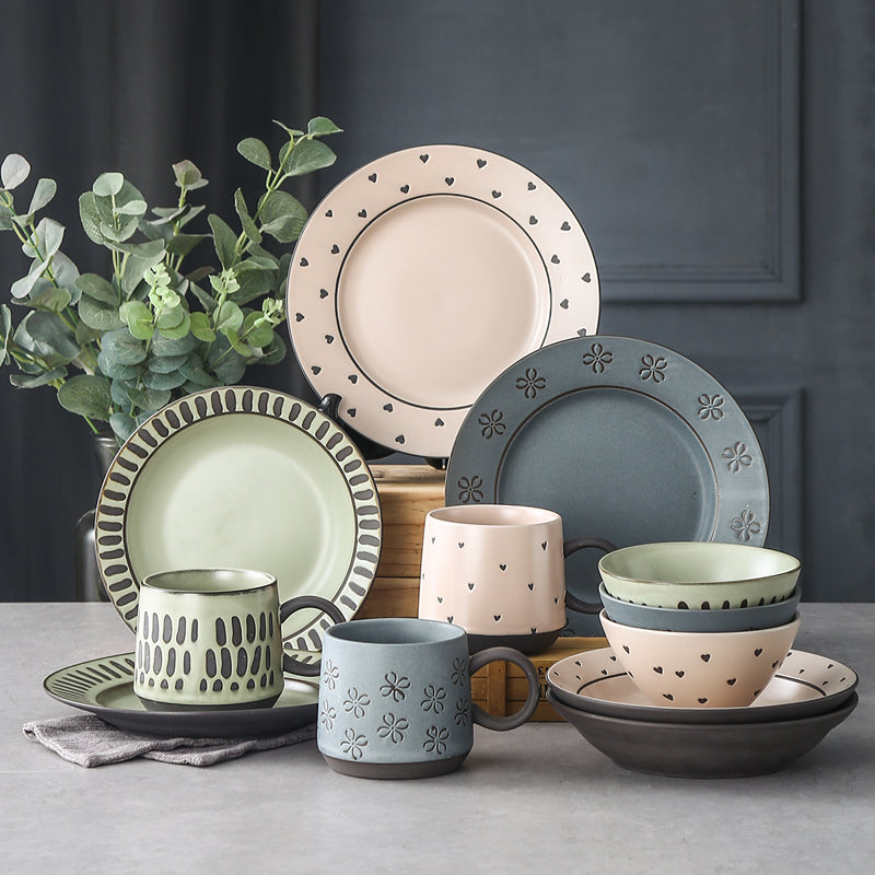 Colorful clay texture tableware from Qingfa ceramics