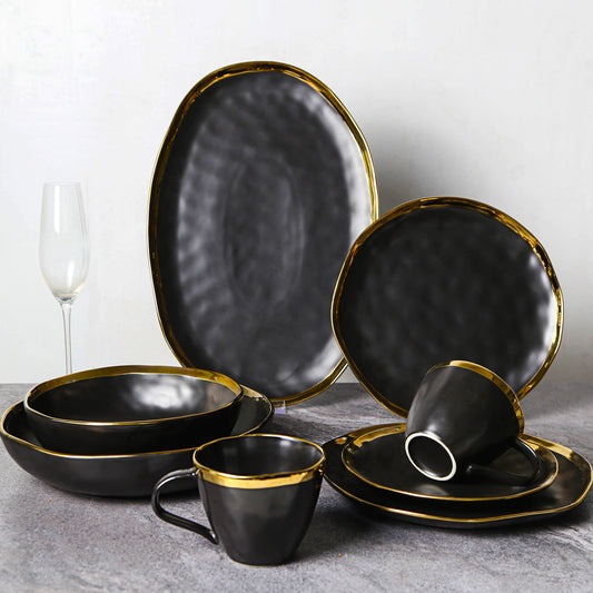 Black & Gold series dinner set from Qingfa ceramics