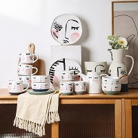 Hand-painted style abstract painting pattern tableware set