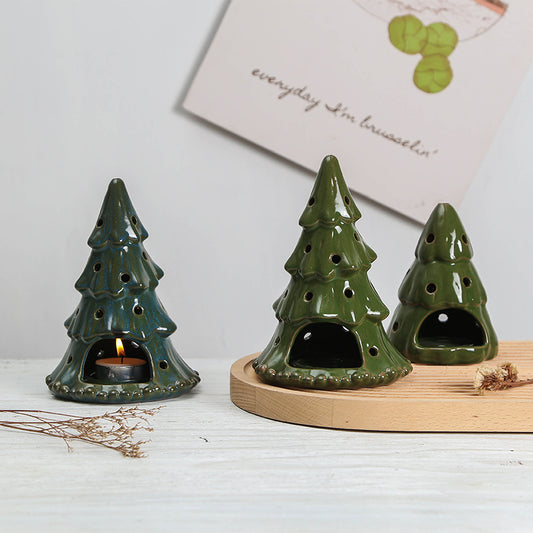 Christmas tree design candle jar