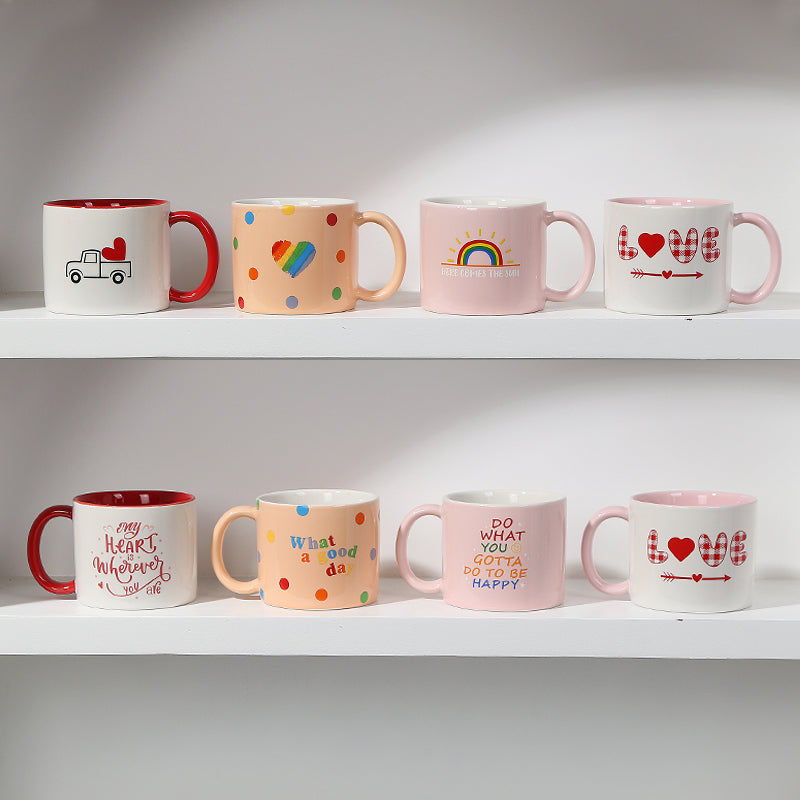 Simple hand-painted cartoon mug