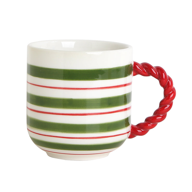 Juego de tazas estilo navideño.