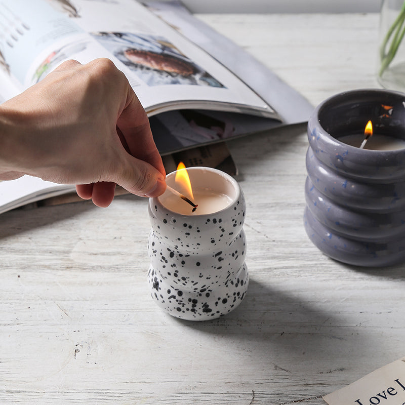 Splash ink candle jar