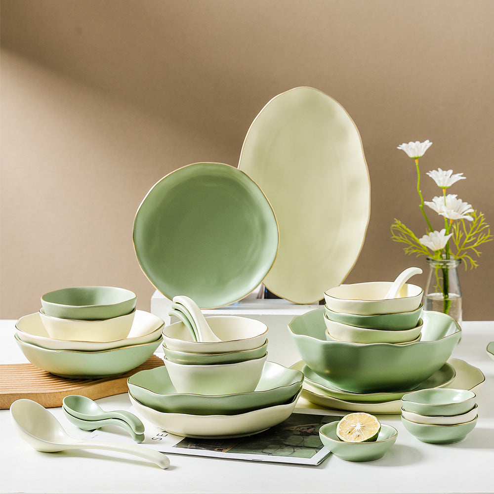 Nordic gold edge tableware set