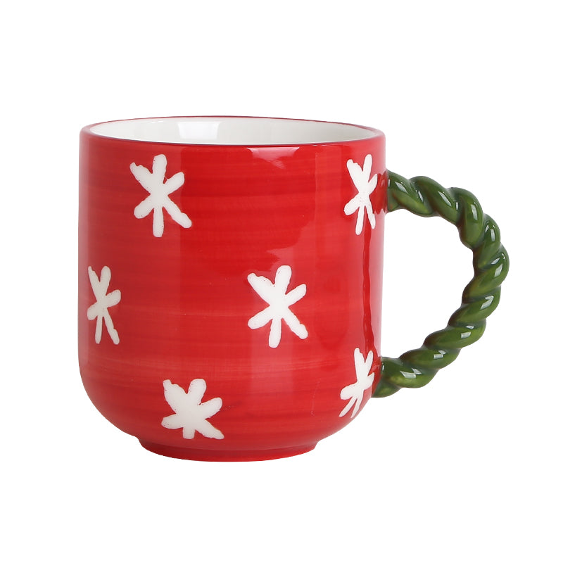 Juego de tazas estilo navideño.