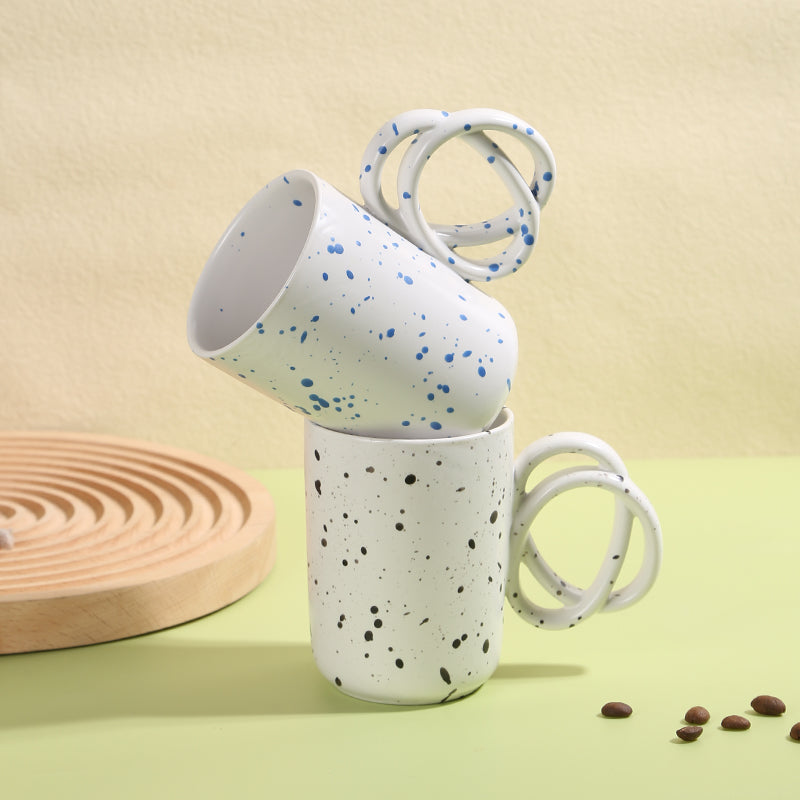 Ink-dot special-shaped handle creative cup