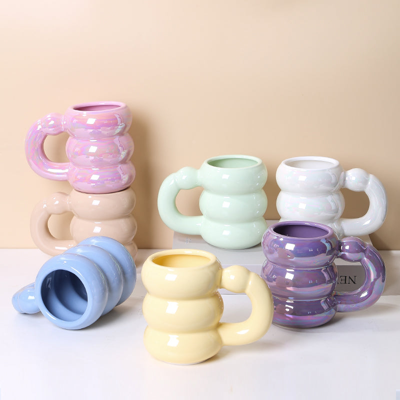 Taza creativa con forma de nube, estilo largo, varios colores.