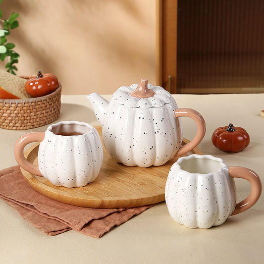 Spotted Pumpkin Solid Color Creative Mug with Lid