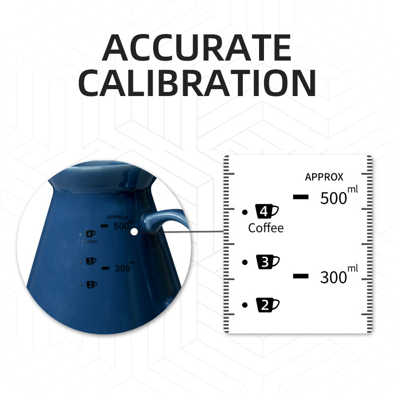 Juego de ollas para compartir con taza de filtro de vertido manual de cerámica