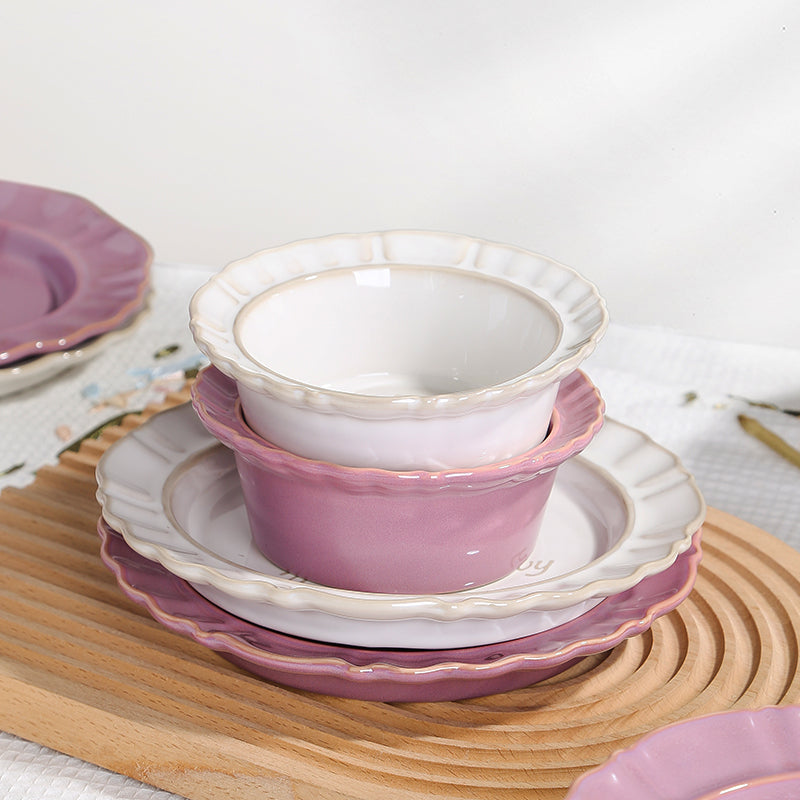 Nordic design carved pattern tableware set