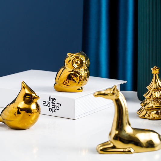 Golden animal shaped home furnishings