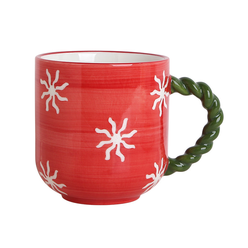 Juego de tazas estilo navideño.