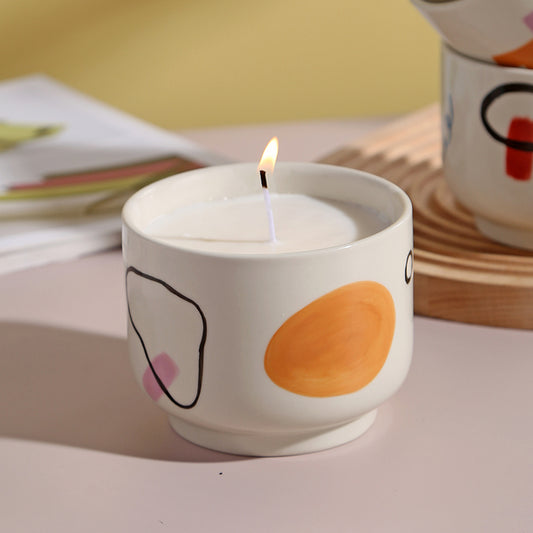 Hand drawn design candle jar