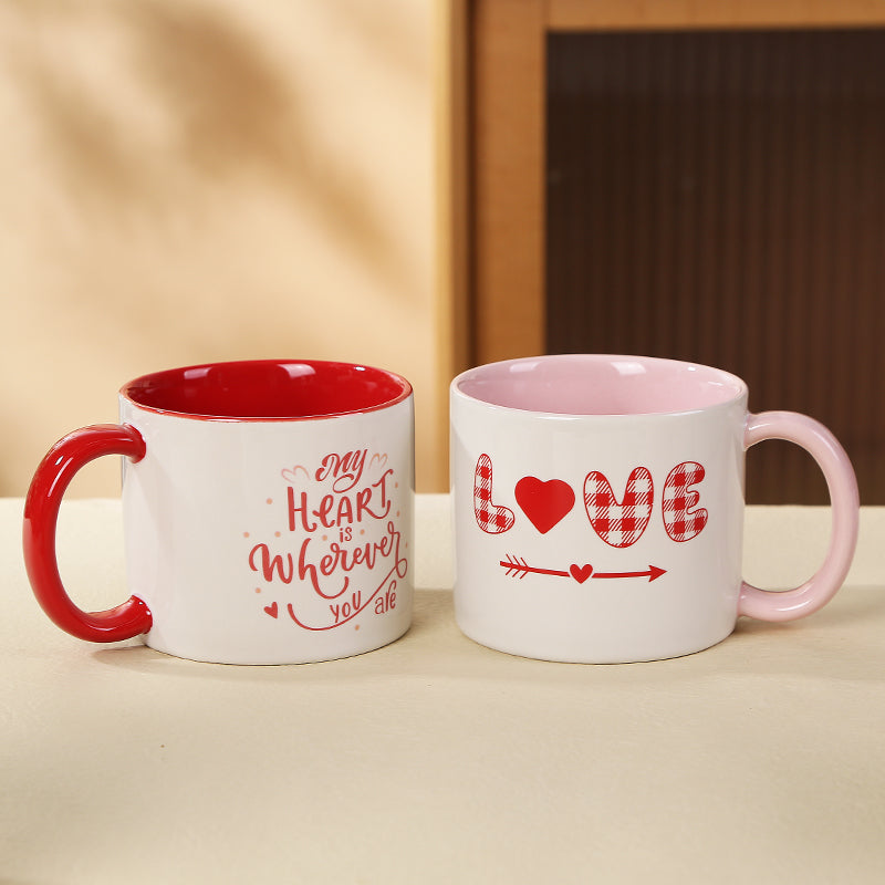 Simple hand-painted cartoon mug