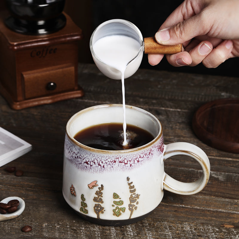 Retro distressed pattern coffee mug