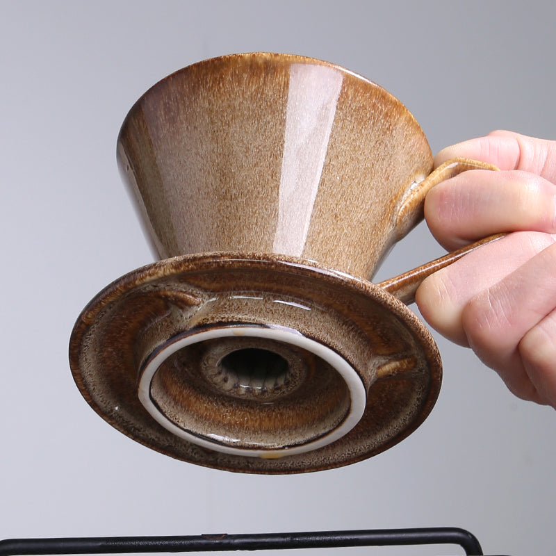 Ceramic hand pouring filter cup sharing pot set